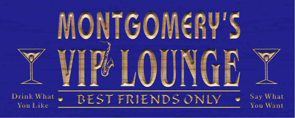 ADVPRO Name Personalized VIP Lounge Best Friends Only Wood Engraved Wooden Sign wpc0115-tm - Blue