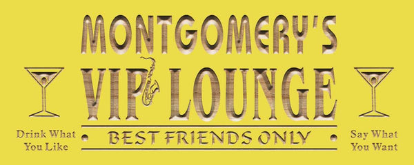 ADVPRO Name Personalized VIP Lounge Best Friends Only Wood Engraved Wooden Sign wpc0115-tm - Yellow