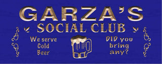 ADVPRO Name Personalized Social Club Hang Out Bar Wood Engraved Wooden Sign wpc0139-tm - Blue