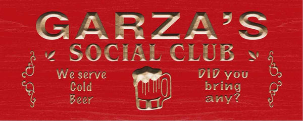 ADVPRO Name Personalized Social Club Hang Out Bar Wood Engraved Wooden Sign wpc0139-tm - Red