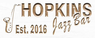 ADVPRO Name Personalized Saxophone Jazz Bar with Established Year Wood Engraved Wooden Sign wpc0157-tm - White