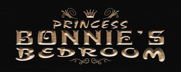 ADVPRO Name Personalized Princess Bedroom Girl Room Wood Engraved Wooden Sign wpc0197-tm - Black