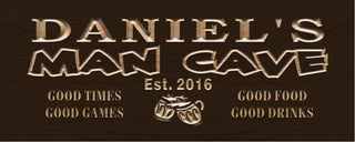 ADVPRO Name Personalized Man CAVE with Est. Year Bar Wood Engraved Wooden Sign wpc0204-tm - Brown