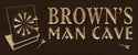 ADVPRO Name Personalized Man CAVE Dart Club Bar Est. Year Wood Engraved Wooden Sign wpc0228-tm - Brown