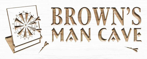 ADVPRO Name Personalized Man CAVE Dart Club Bar Est. Year Wood Engraved Wooden Sign wpc0228-tm - White