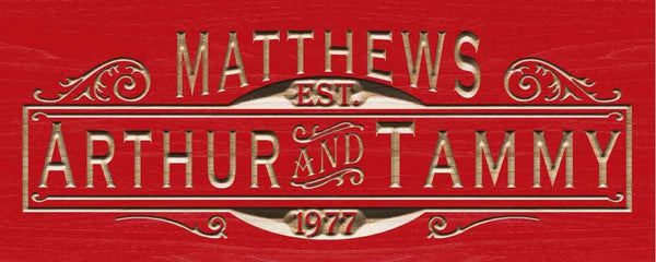 ADVPRO Personalized Family Name Sign Personalized Wedding Gifts Wall Art Rustic Home Decor Custom Carved Wooden Signs Couples 5 Year wpc0325-tm - Red