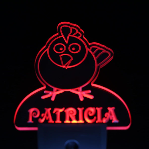 ADVPRO Chicken Personalized Night Light Baby Kids Name Day/Night Sensor LED Sign ws1007-tm - Red