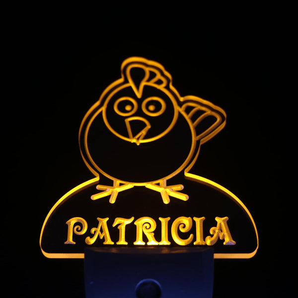 ADVPRO Chicken Personalized Night Light Baby Kids Name Day/Night Sensor LED Sign ws1007-tm - Yellow