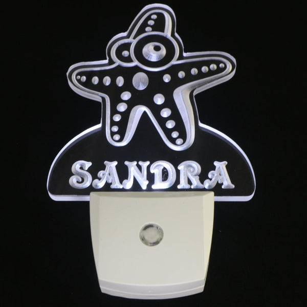 ADVPRO Sea Star Personalized Night Light Baby Kids Name Day/Night Sensor LED Sign ws1031-tm - White