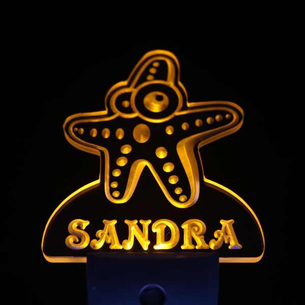 ADVPRO Sea Star Personalized Night Light Baby Kids Name Day/Night Sensor LED Sign ws1031-tm - Yellow
