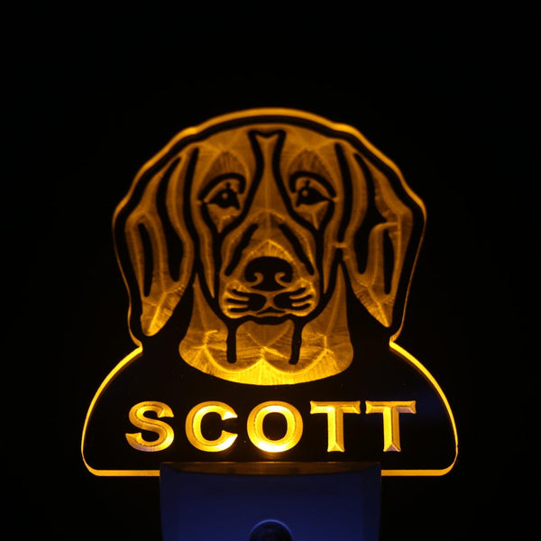 ADVPRO Beagle Personalized Night Light Name Day/Night Sensor LED Sign ws1054-tm - Yellow
