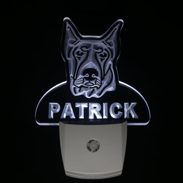 ADVPRO Doberman Pinscher Personalized Night Light Name Day/Night Sensor LED Sign ws1067-tm - White