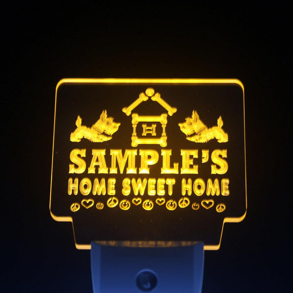 ADVPRO Name Personalized Custom Home Sweet Home Scottie Peace Love Day/ Night Sensor LED Sign wsta-tm - Yellow
